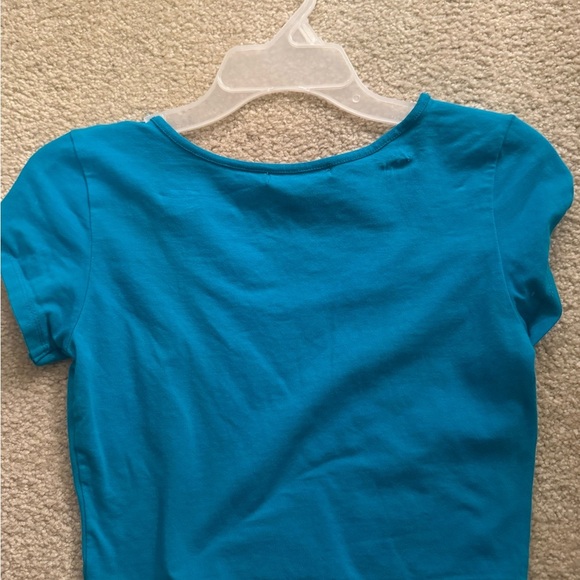 Ambiance Blue Fitted Crop T-Shirt - Picture 2 of 2